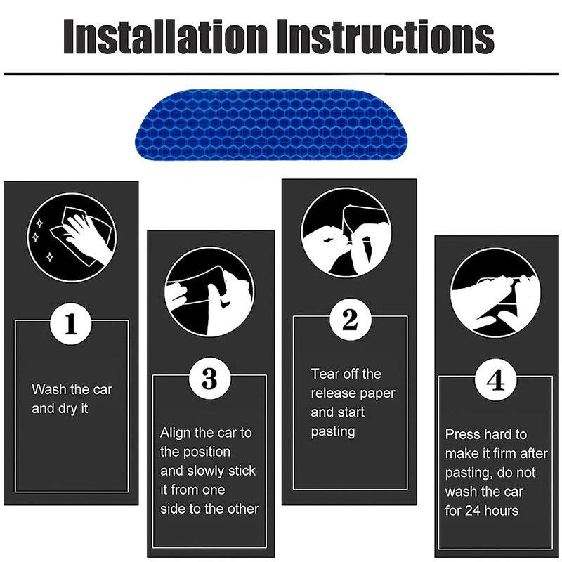 4pcs Car Wheel Eyebrow Sticker Car Reflective Warning Stickers Car Body Reflective Strips Stickers Auto Exterior Accessories