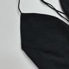 2024 European & American Style V-Neck Splicing Backless Chiffon Suspender Dress for Women