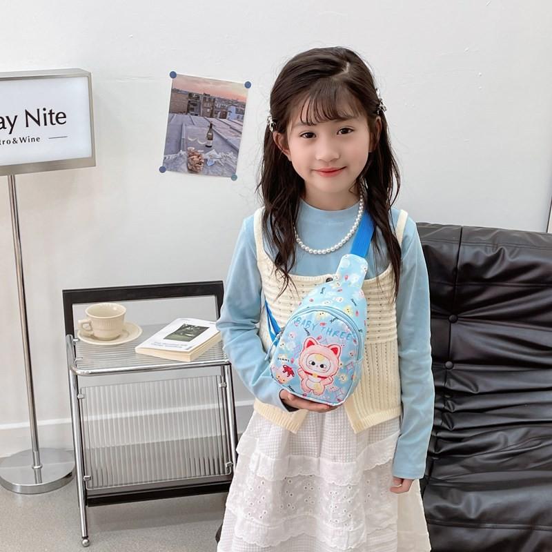 Baby Printed Three Shoulder Crossbody Chest Bag Children Outdoor Wallet Casual