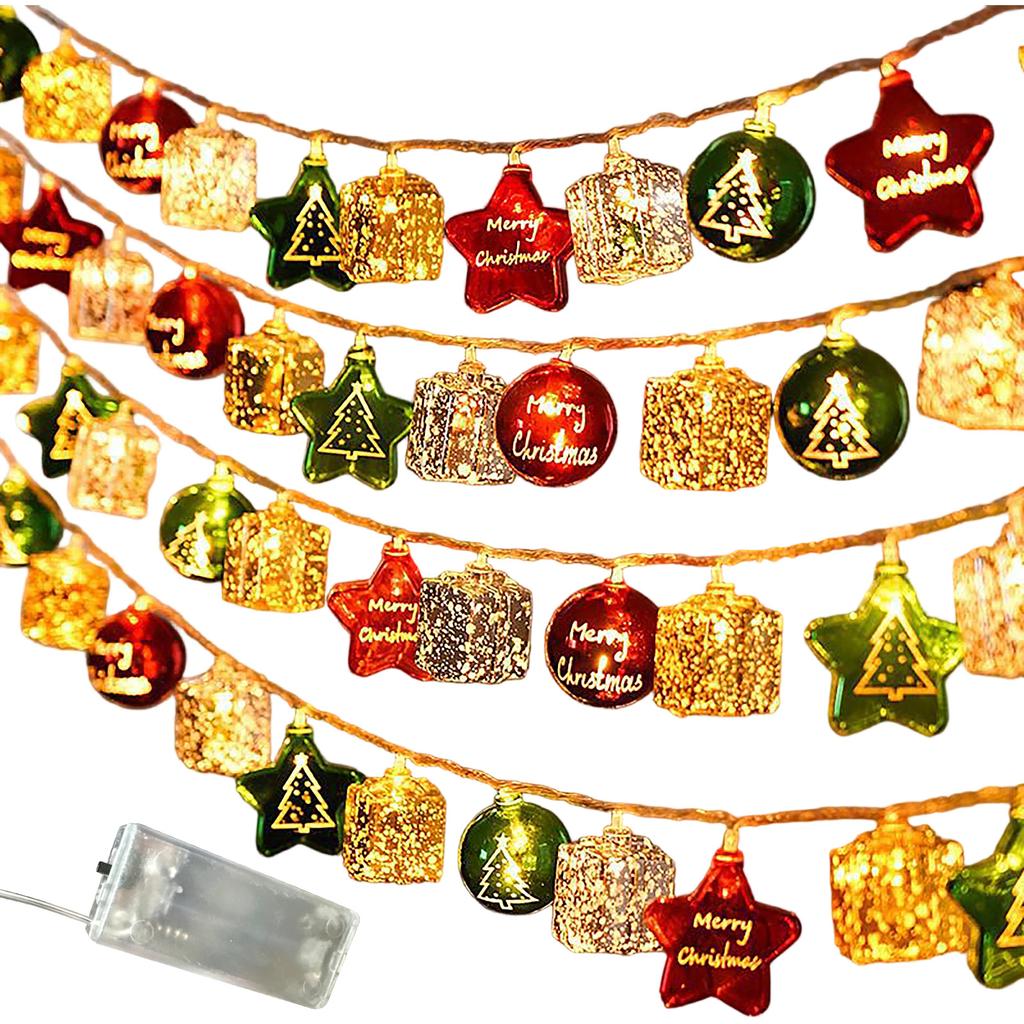1.5M 10-Light Christmas String Lights for Holiday Decorations