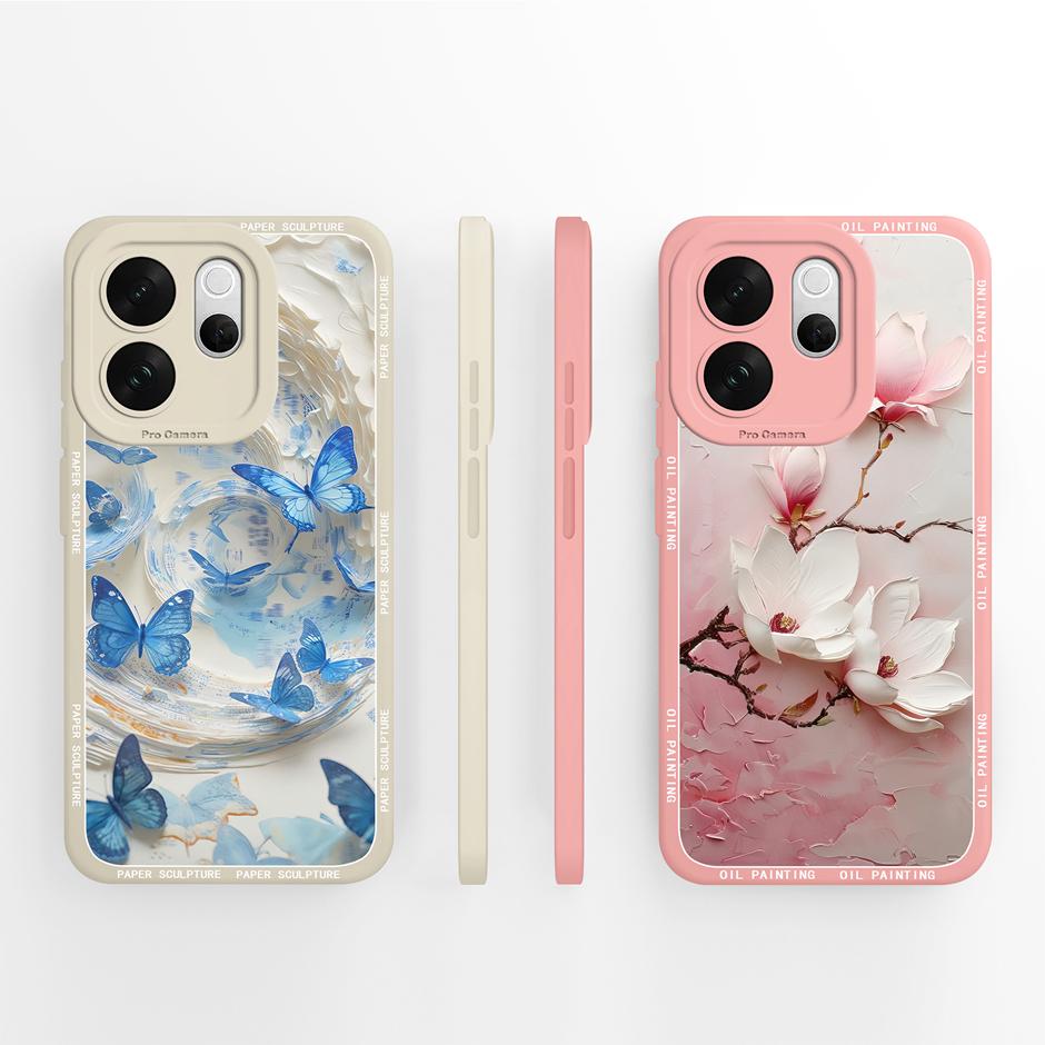 For VivoV70 V70Elite V70FE Case Love Heart Flower Dustproof Drop-Resistant Minimalist Protector For Vivo V70 FE Elite Capinha