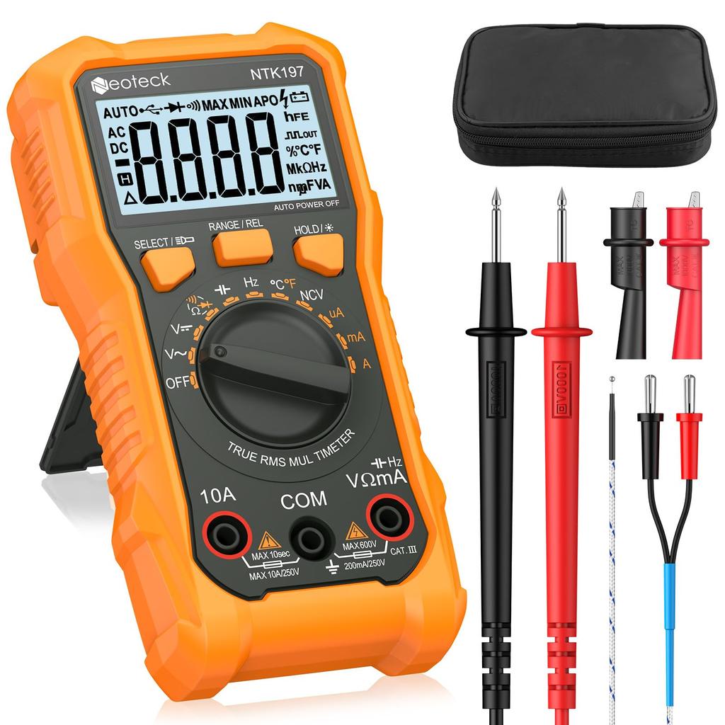 Neoteck Digital 2000 Supports Duty NCV Auto Manual Storage Japanese Instruction Manual Included Multimeter, Counts, AC/DC Voltage, AC/DC Current,