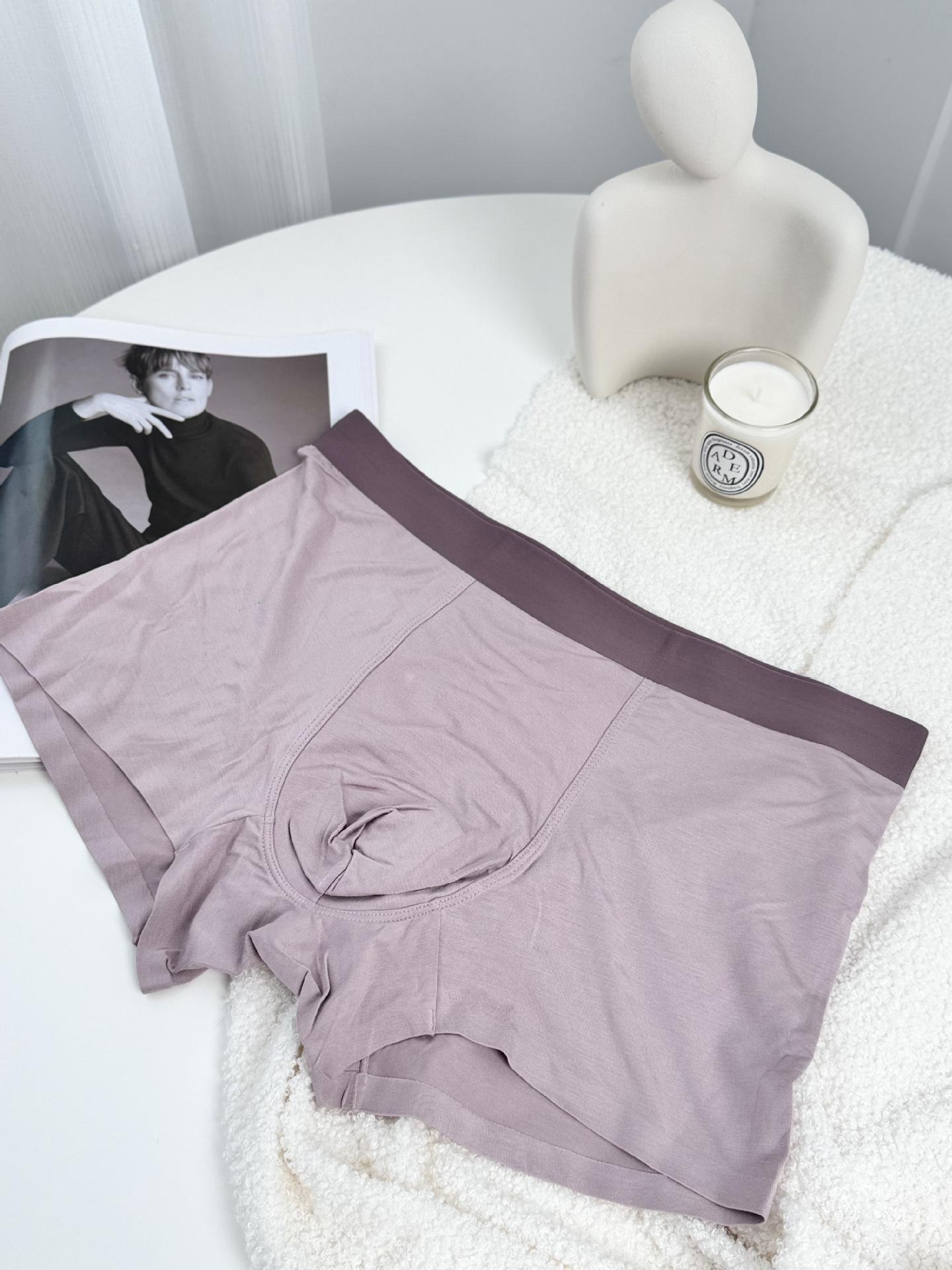 

Men s Spring and Summer New 7A Antibacterial No Trace Breathable No Edge Flat Angle Underwear XXL фіолетовий/червоний