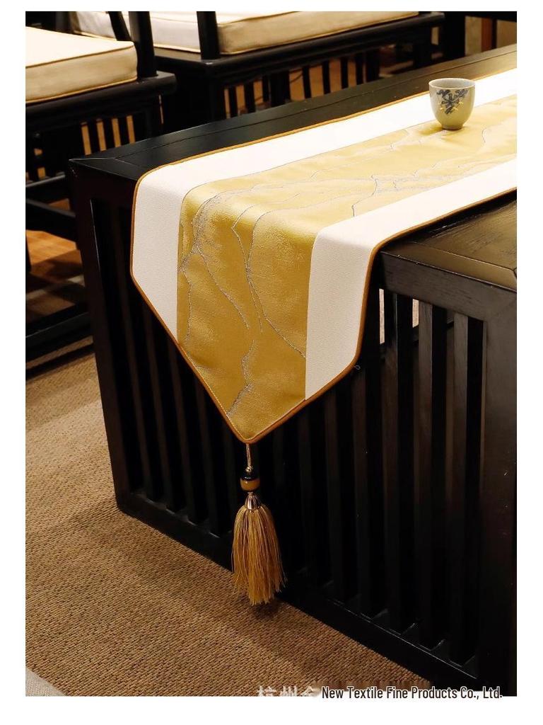 Modern Zen Chinese Tea Table Runner - Long Strip Dining Tablecloth