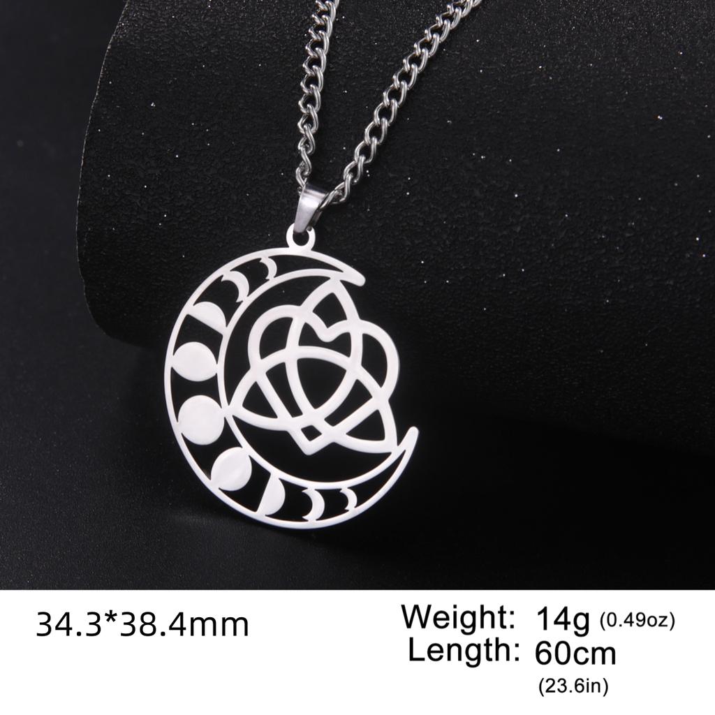 LIKGREAT Triquetra Symbol Pendant Necklace Stainless Steel Trinity Irish Celtic Witch Knot Amulet Religious Jewelry Gifts