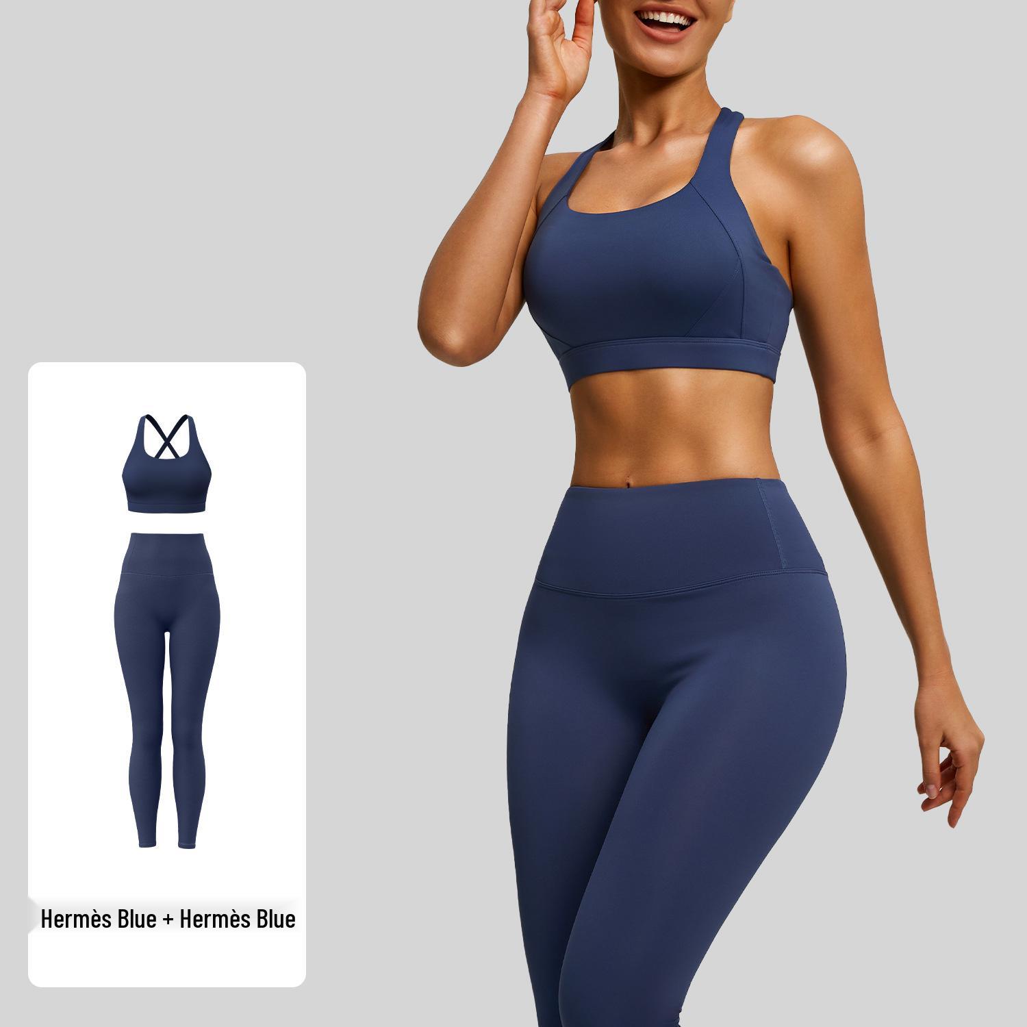

Juyitang Solid Color Shockproof Yoga Set for Women – Hip Lift Pilates Running Fitness Wear Large (L)