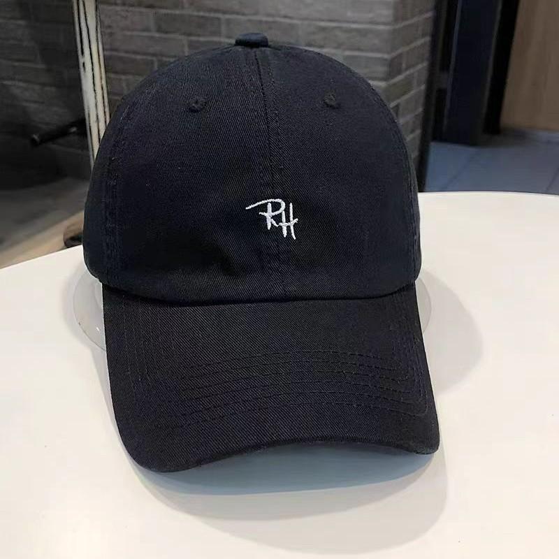 Baseball cap female Korean version simple RH letter washed curved brim hat street versatile style youth cap