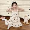 Girls Cotton Gauze Sleeveless Nightdress Loose Pajama Dress Kids 8 Years Cartoon Print