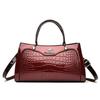 Geantă de umăr Boston de înaltă calitate, cu 2 straturi, de mare capacitate, pentru femei, genți de mână de lux, model de crocodil de designer