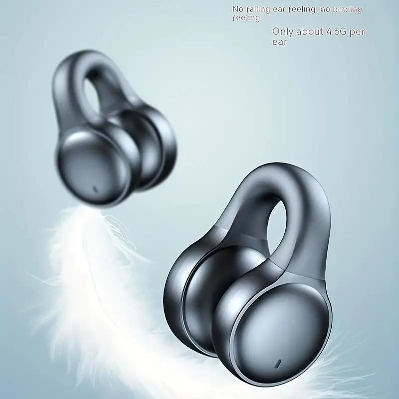 Wireless Bluetooth Earphones Clip-on Noise Reduction Earbuds for Hifi music Power Display headphones Comfort Headsets