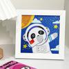 Kit complet de pictură cu diamant cu cadru de culoare strălucitoare, astronaut de desene animate, bricolaj