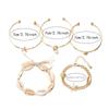 Open Bangle Shell Bracelet Set Gold Color Bohemian Bracelet Set  Women Jewelry
