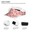 Red Cherry Pink Hearts Print Sun Sports Visor Hats Summer Adjustable Beach Cap Outdoor Sports Sun Visor Hat for Women