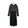 Long Sleeve Plus Size Hooded Knitted Patchwork Vintage Stripe New In Dresses for Women Casual Loose Spring Autumn Sweater Dress