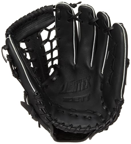 ZETT Litex Baseball/Softball Glove, Right-Handed Throw, Black (1900), BSGB3910L