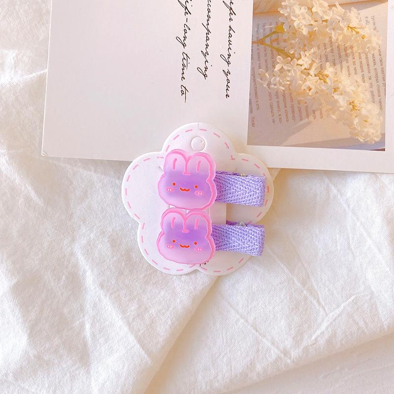 Cute Children Hair Pins Matte Cartoon Fruit Plant Fabric Embroidery BB Hair Clips for Girl Korea Simple Fashion Hair Accessories