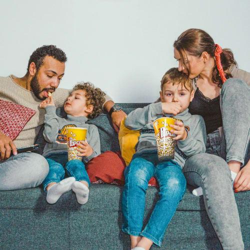 Novelty Place Retro-Style Plastic Popcorn Containers for Movie Night - 7" Tall X 4.5" Top Diameter (3 Pack)