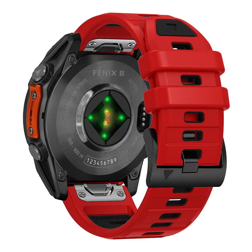 QuickFit 26mm 22mm Fenix8 Band For Garmin Fenix E 8 7 7X 6 6X 5 5X/Epix Pro 47mm 51mm/Enduro 3 Two-Tone Silicone Strap Bracelet
