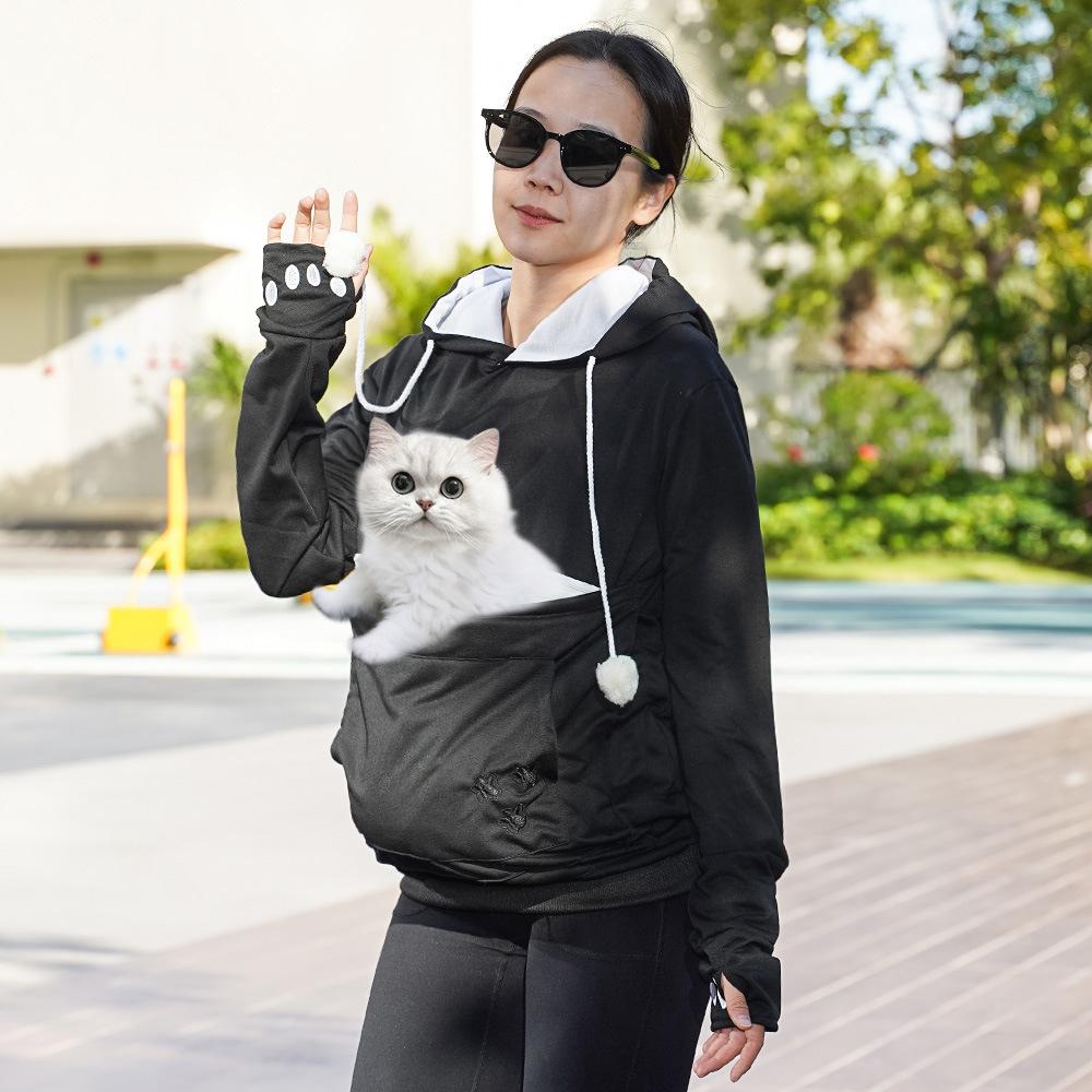 Autumn and Winter European and American Women's Clothing Pet Cat Parent-child Clothing Casual Pullover Sweater Hooded Dog Dog Jacket Men's Clothing