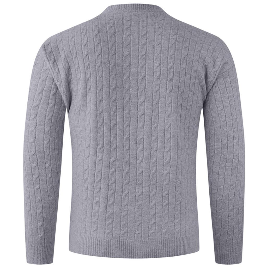 Men's  Fashion  Knitting  Pullover  Long Sleeves  Loose  Flip Collar  Sweater