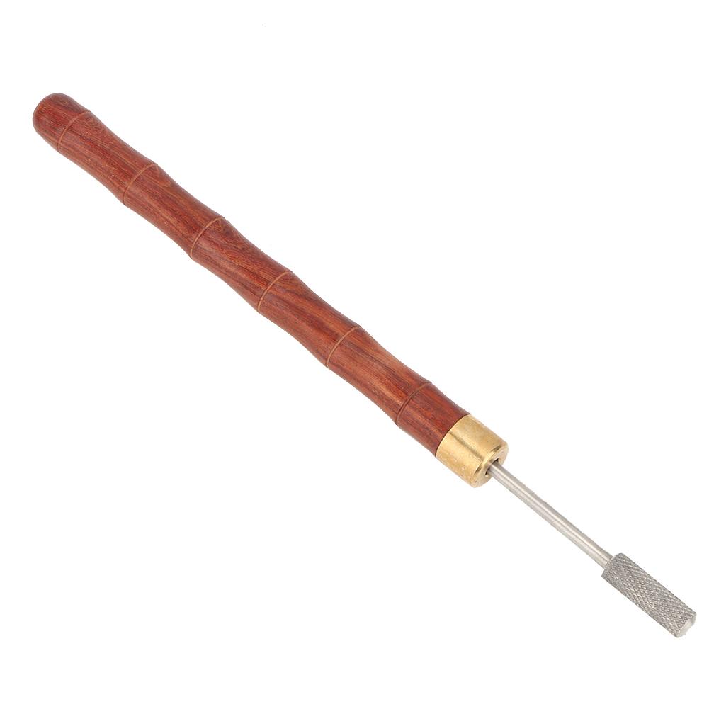 Sandalwood Handle Brass Head Leather DIY Craft Edge Dye Roller Oil Pen Belt Finisher (Red)