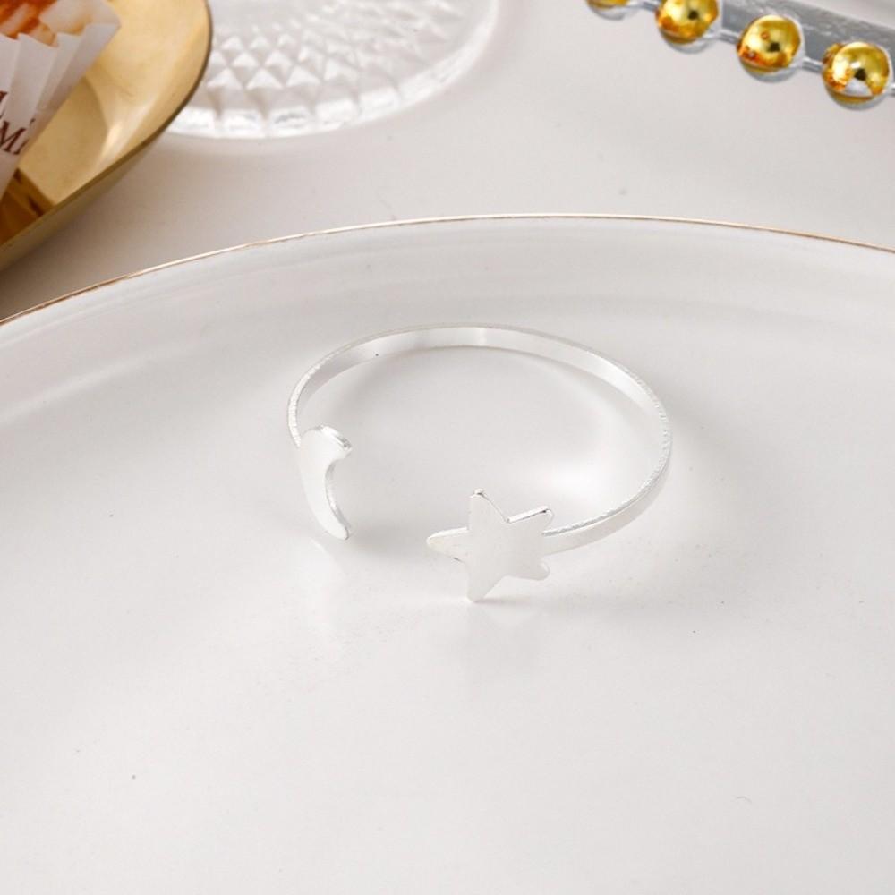 6PCS Minimalist Moon Napkin Rings Gold/Silver Serviette Ring Festival Party Napkin Buckle  Holiday