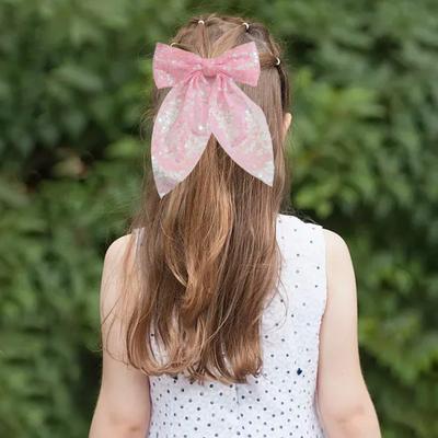 Girls Hair Pin Shiny Sequins Lightweight Breathable Fabric Hair Clip Bow Hair Accessories Party Photo Prop