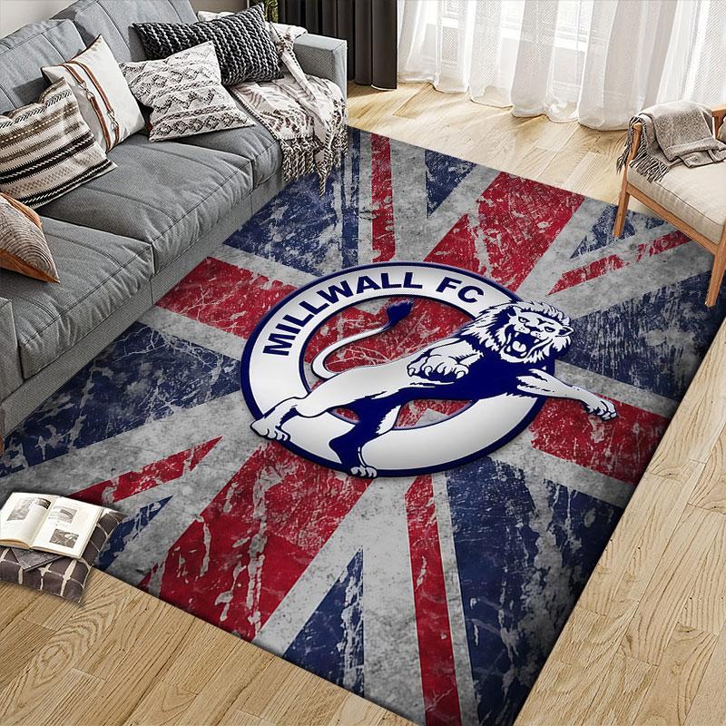 Millwall Flannel Printed Carpet, Home Sofa Decoration for Living Room & Bedroom, Non‑Slip Play Flannel Floor Mat for Game Room