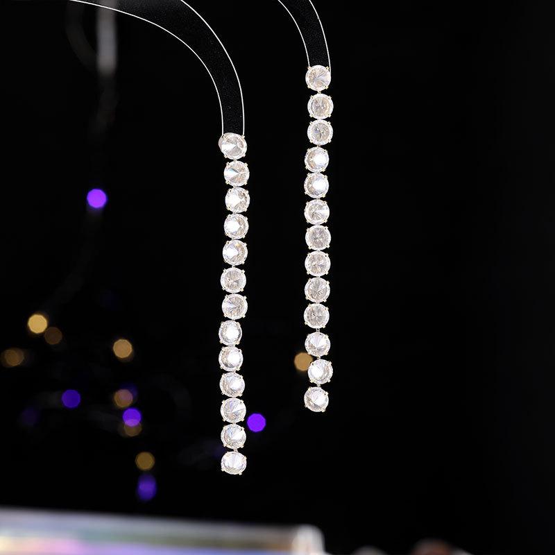 Women's Light Luxury Design Elegant Long Gradient Tassel Earrings Fashionable And Versatile Niche Design Earrings