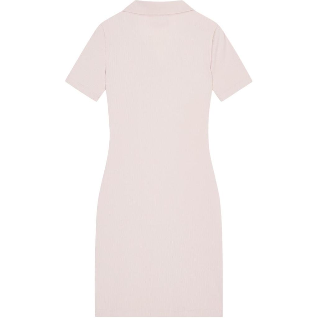 Calvin Klein Polo Neck Fitted Solid Color Short Sleeve Dress Women Dresses Pink J223724-TF6