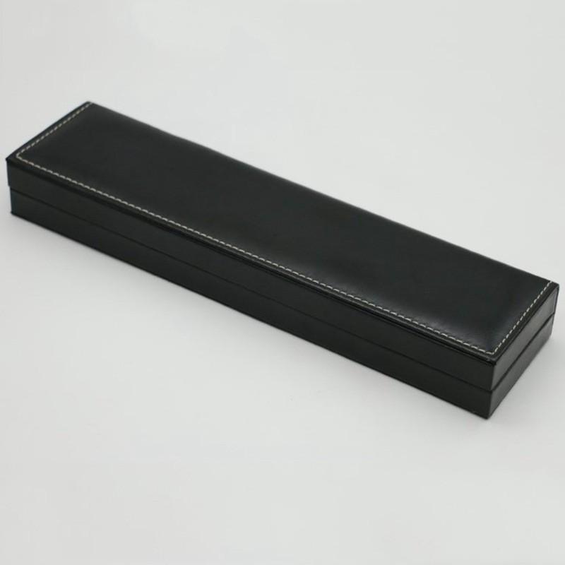 Rounded Corner PU Leather Single Watch Storage Box with Threaded Flip Cover