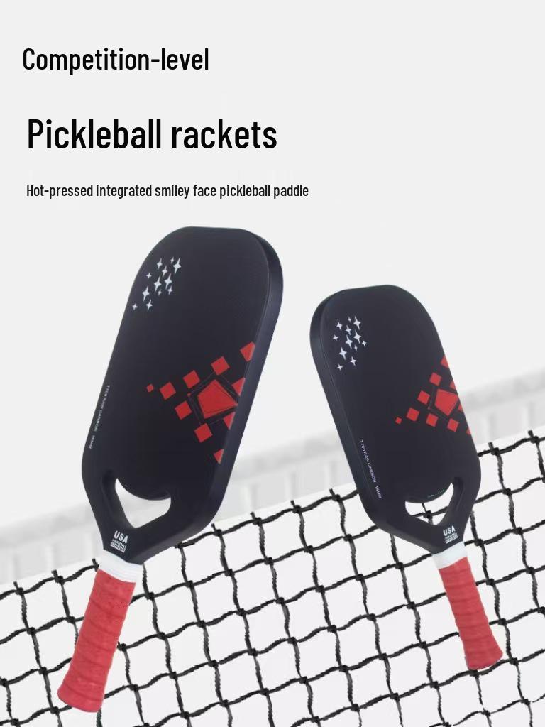 Smiley Face Professionelles T700 Carbonfaser Pickleball Schläger Set