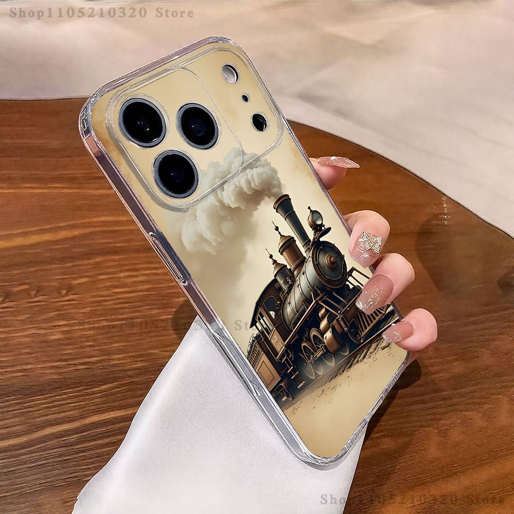 

Classic Steam Train Railway Phone Case iPhone17 16 15 14 13 12 11 Pro Max Plus Mini Clear Full Back Cover Silicone Soft Shell iPhoneXR