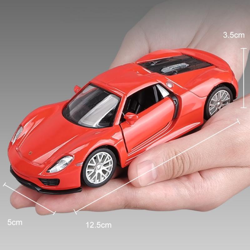 Simulation 1/36 Maßstab Porsche 918 Supersportwagen Legierungsmodell Sammlung Miniaturauto Heimdekoration Spielzeugfahrzeug Kinder Junge Geschenk