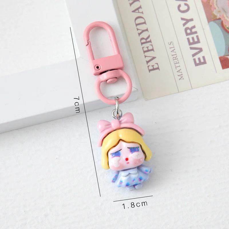 Cute Cartoon Resin Crying Girl Keychain - Doll Pendant for Bags, Backpacks, and Phones - Ideal Student Couple Gift