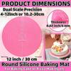 Silicone Baking Mat Cake Mat Silicone Cake Mat Silicone Baking Mat with Measurements for CakeTurntable Stand Non-Stick Heat Resistant Pastry Baking