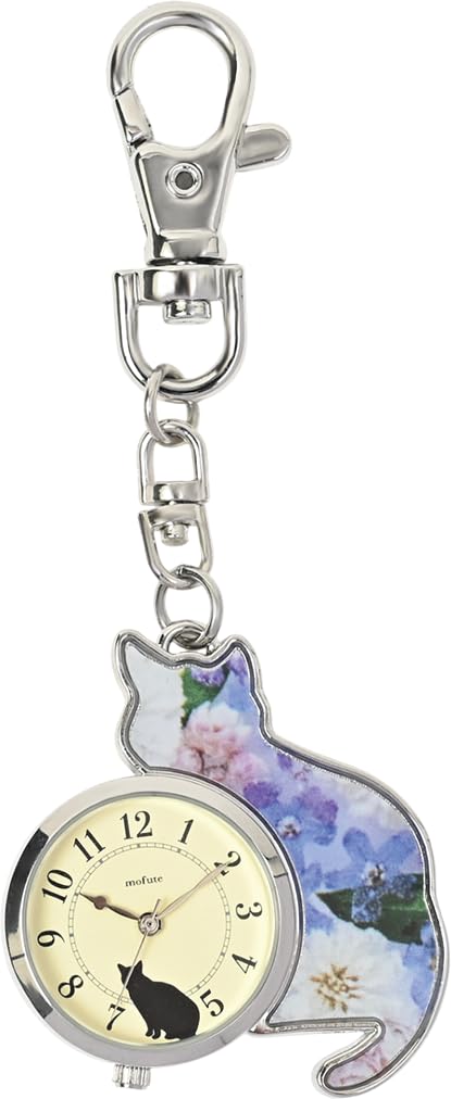 Fieldwork Analog Pocket Watch for Bouquet Cat Stylish and Cute Cat BL Women, Keychain, Charm, ST325-3