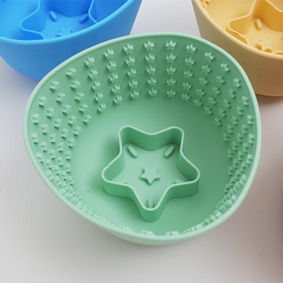 Silicone Pet Slow Feeder Bowl Anti-Choking Non-slip Easy Clean Slow Down Eating Food Bowl for Small Medium Large Breed Dogs Cats