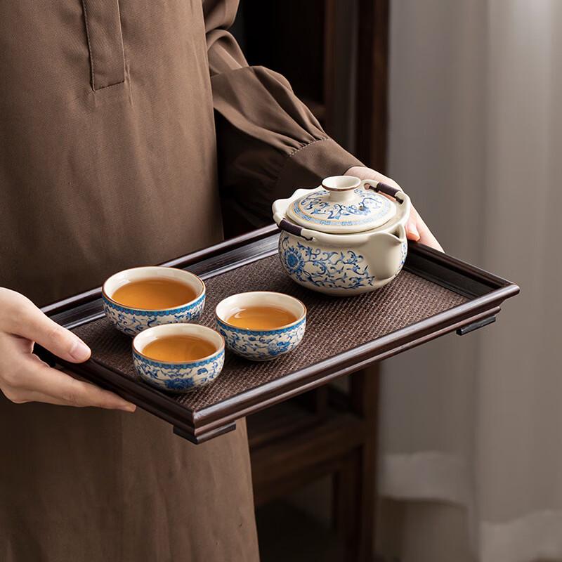 Portable Ru Kiln Ceramic Tea Set