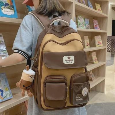 Stylish Large-Capacity Korean School Backpack for Girls with Durable Wide Shoulder Straps