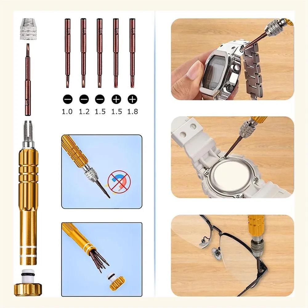 11-Piece Watch Repair Kit: Watch Press, Battery Replacement, and Link Replacement Tools