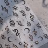 Luxury Black French Curve 5D Nail Art Sticker Asymmetric Artistic Lines Broken Pattern Fragments Self Adhesive Manicure Decal