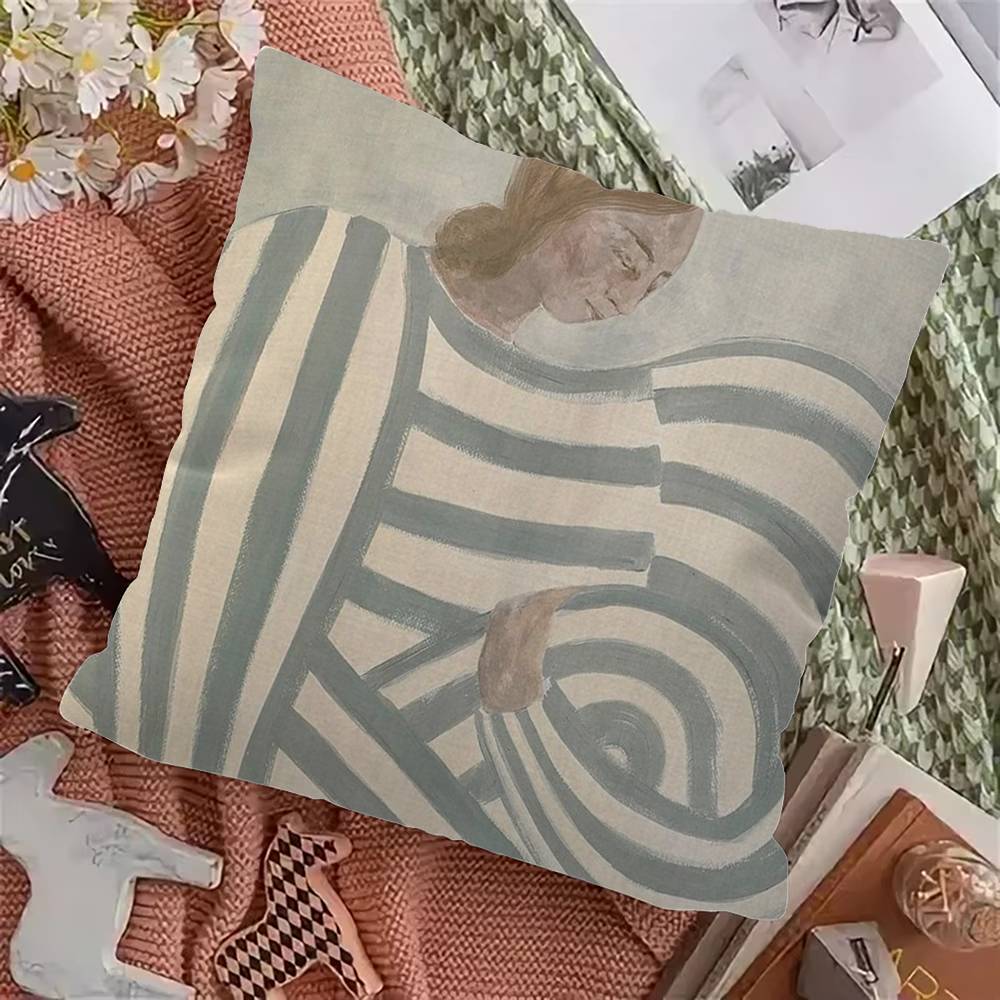 Sofia Lind Lines Girl Cushion Cover Pillow Cover Decor Pillowcase Printed Cushion Case For Couch