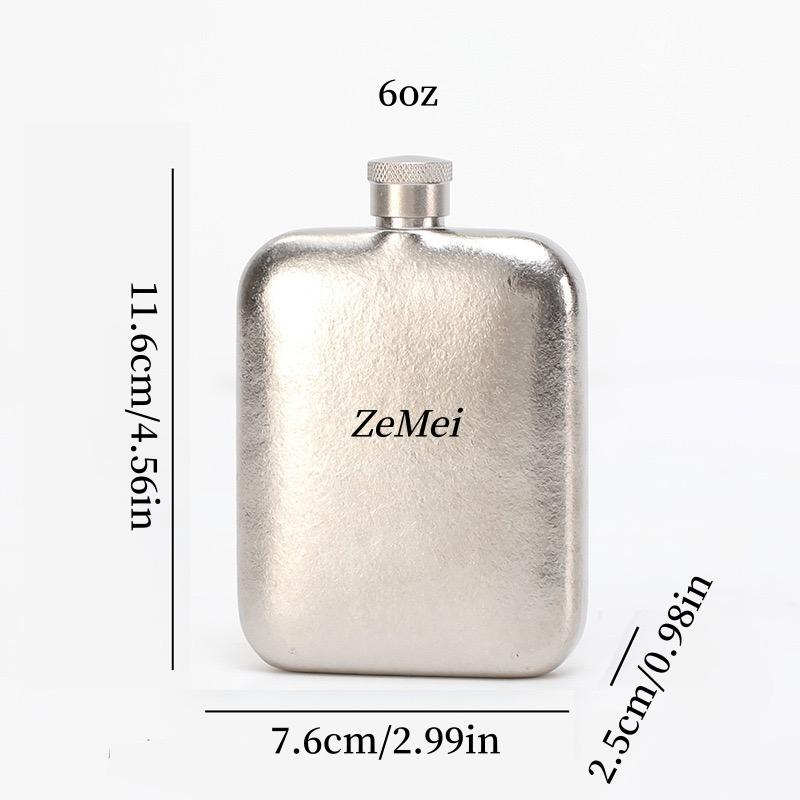 Čistě titanová placatka, Pohár na alkohol vodku pro venkovní nošení s sebou, 6oz placatka na whisky, Kreativní kruhová placatka, Dárek pro muže