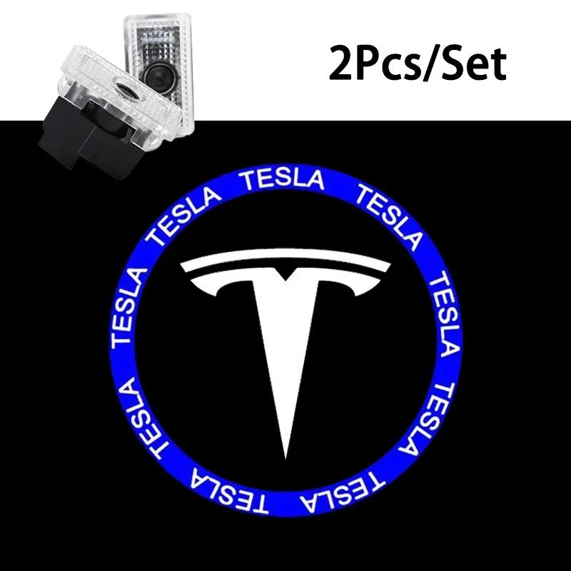 

Car Sticker 2025 New Tesla Car Door Wireless Welcome Light LED HD Projector Lamp Decoration for Tesla Model 3 Highland 2023 Mod