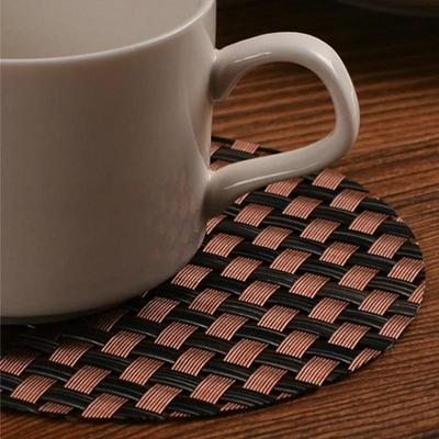 1 Pcs PVC Woven Coasters Restaurant Cup Insulation Pad Water Heat Insulation Non-slip Table Mat