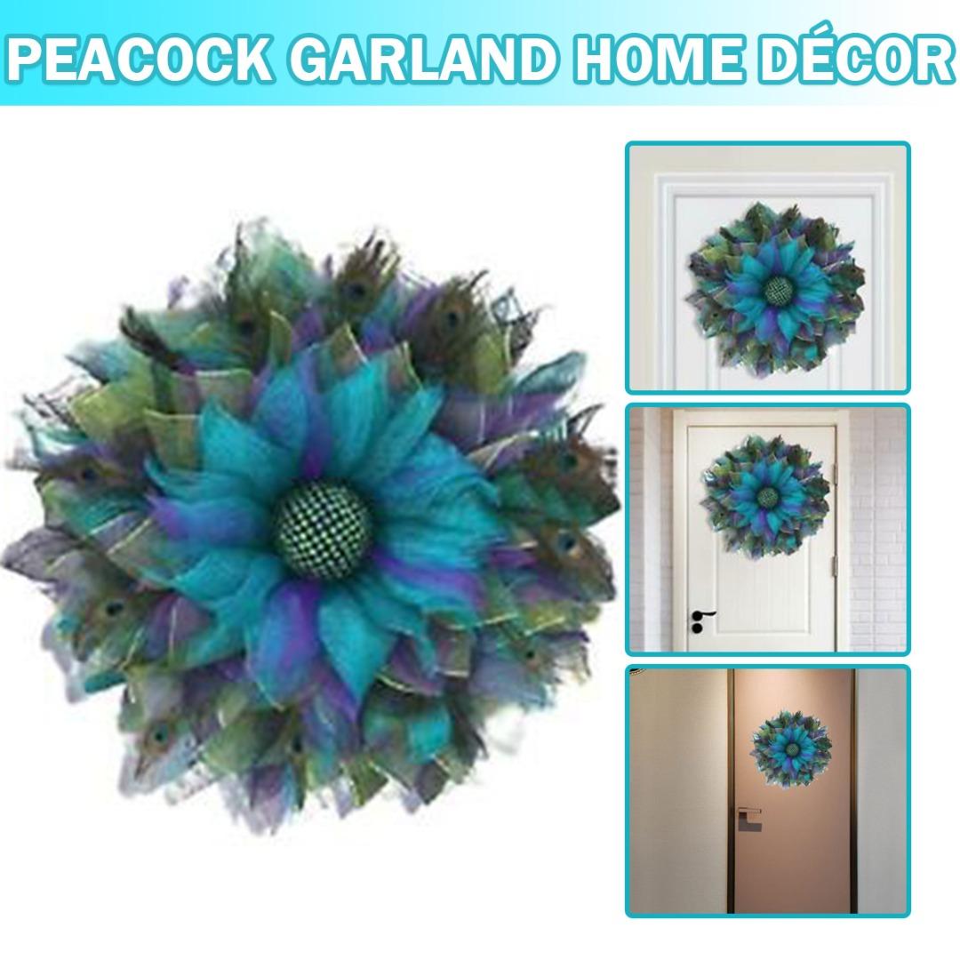 

Юаньшу павлиньи перья венок подвесной орнамент для украшения окна передней двери