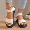 New Large-sized Solid-colored Thick-soled Sandals