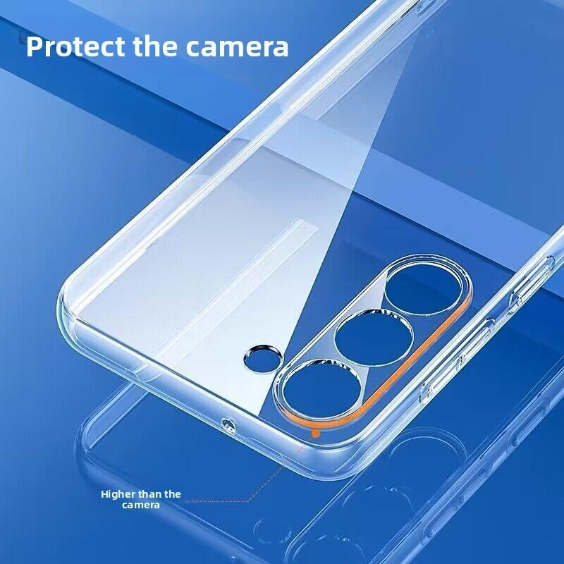 S25 For Galaxy Clear Back Case Cover And Tempered Glass Protector Screen