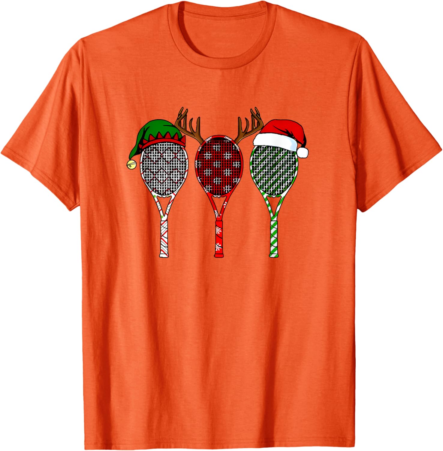 

Tenis Merry Chistmas 3 Raqueta De Tenis Camiseta De Navidad Negro Crew Neck Short Sleeve Cotton Top All Seasons Outdoors Tees S
